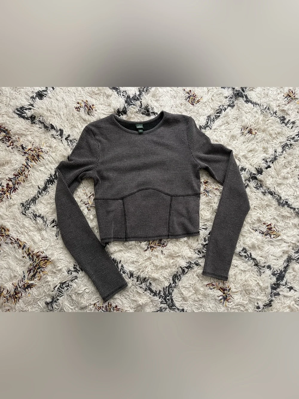 Wild fable Ribbed Long-Sleeve Crop Top